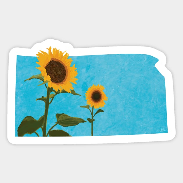 Kansas Sunflower Sticker by Lavenderbuttons